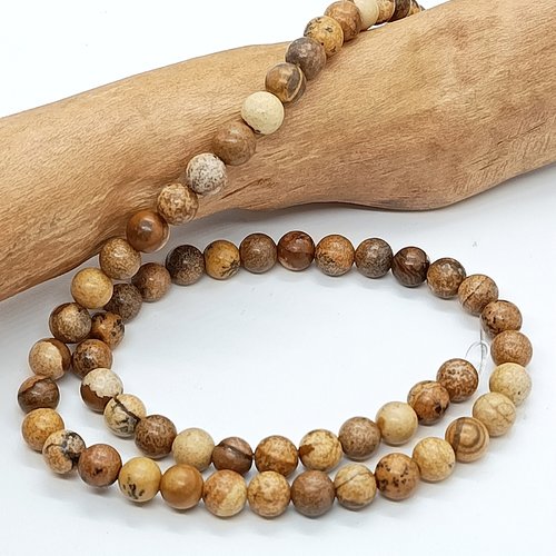 Perles naturelles jaspe paysage