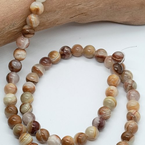 Perles naturelles jaspe brun