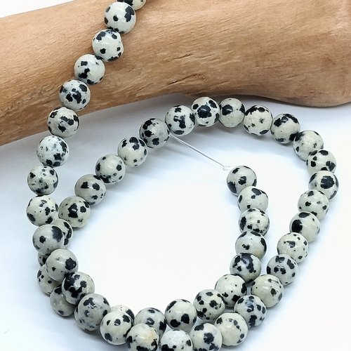 Perles naturelles jaspe dalmatien