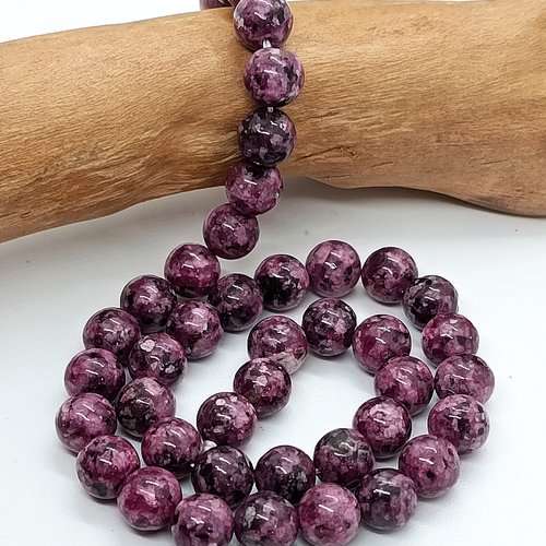 Perles naturelles jaspe rose tacheté