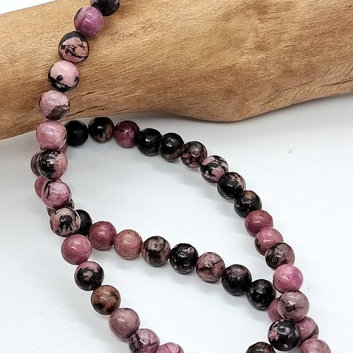Perles naturelles rhodonite