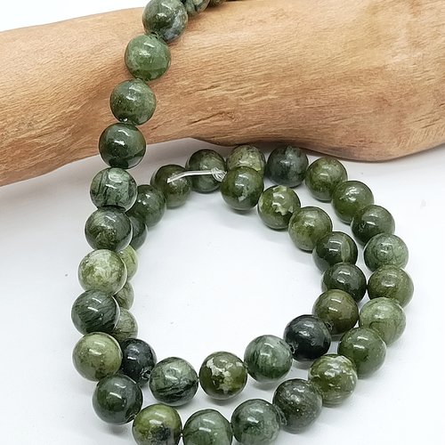 Perles naturelles jade vert