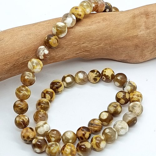 Perles naturelles jaspe léopard