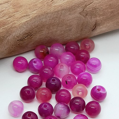 Perles naturelles agate rose
