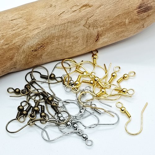 Lot de 30 crochets d'oreilles couleur mixte