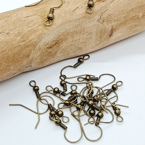 Lot de 20 crochets d'oreilles bronze (ap-25)