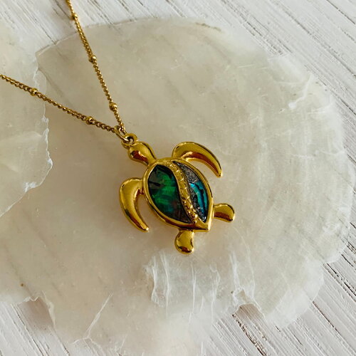 Collier moana (tortue) abalone