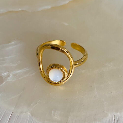 Bague vaea (acier inoxydable et nacre)