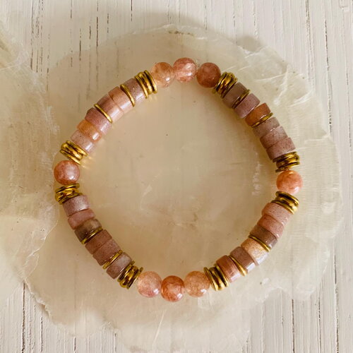 Bracelet vani - pierre de soleil (acier inoxydable et pierre de soleil)