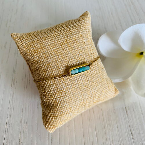 Bracelet anapa (acier inoxydable et perles amazonite)