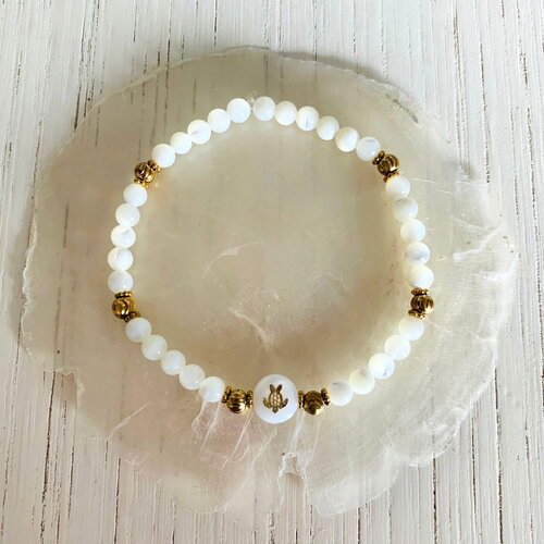 Bracelet gaïa (perles nacre, perle nacre tortue et acier inoxydable)