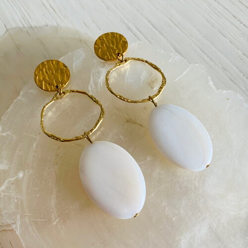 Boucles d’oreilles aniata (acier inoxydable et nacre)