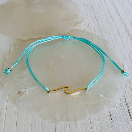 Bracelet are - turquoise (fil de nylon turquoise et acier inoxydable)