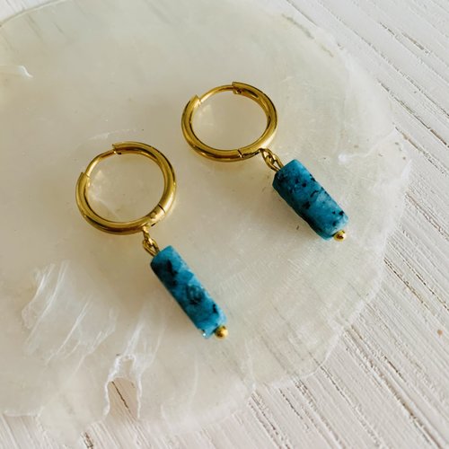 Boucles d’oreilles vanina - jaspe (acier inoxydable et jaspe)