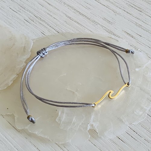Bracelet are - gris (fil de nylon gris et acier inoxydable)