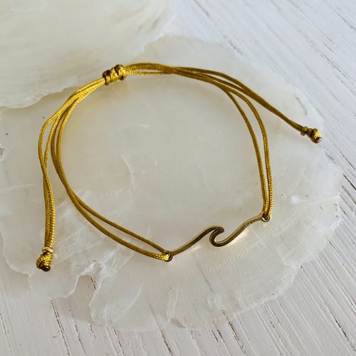 Bracelet are - or (fil de nylon doré et acier inoxydable)