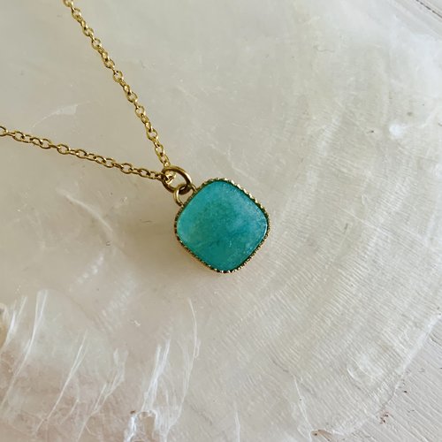 Collier maui - amazonite (acier inoxydable et amazonite)
