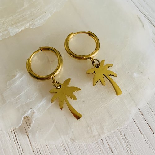 Boucles d’oreilles manava - palmier (acier inoxydable)