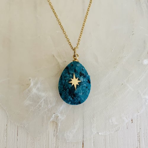 Collier fetia - jaspe (acier inoxydable et jaspe)