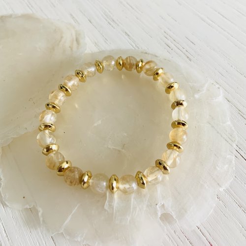 Bracelet tahiti - citrine (acier inoxydable et citrine)