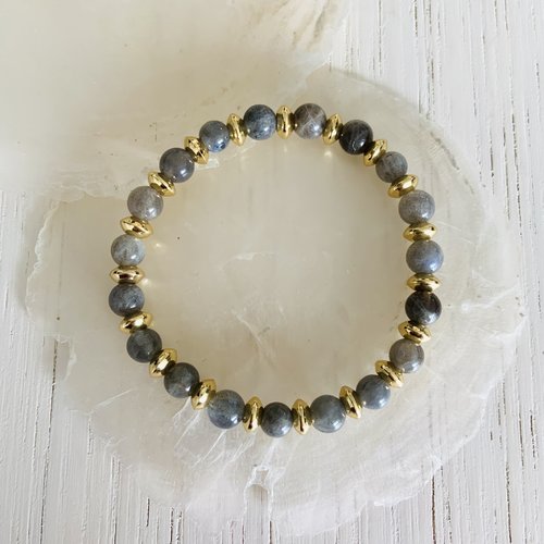 Bracelet tahiti - labradorite (acier inoxydable et labradorite)