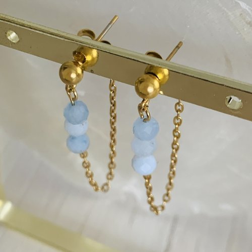 Boucles d’oreilles paea - aigue-marine (acier inoxydable et aigue marine)