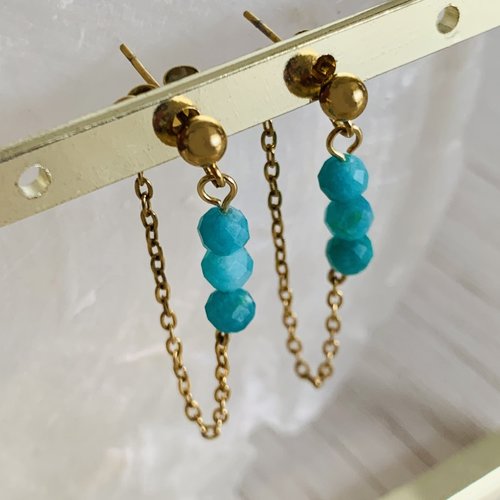 Boucles d’oreilles paea - amazonite (acier inoxydable et amazonite)