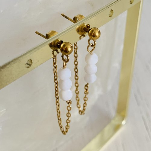 Boucles d’oreilles paea - nacre (acier inoxydable et nacre)