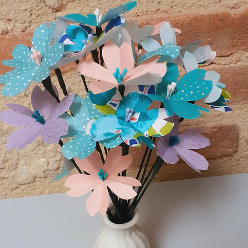 Bouquet de fleurs origami, cadeau maitresse, pour remercier maitresse, cadeau maman, idée originale femme