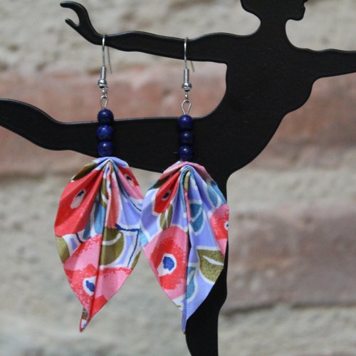 Boucles d'oreilles origami, idée cadeau noël femme, oriflow