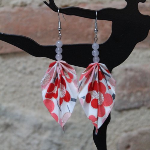 Boucles d'oreilles agate blanche, anniversaire maman, oriflow