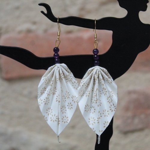 Boucles d'oreilles pendantes noël, idée cadeau femme, oriflow