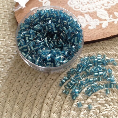 16 g perles de rocailles chevilles verre trou d'argent 2x2 mmm