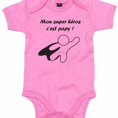 Body Bebe Personnalise Mon Super Heros C Est Papy Un Grand Marche