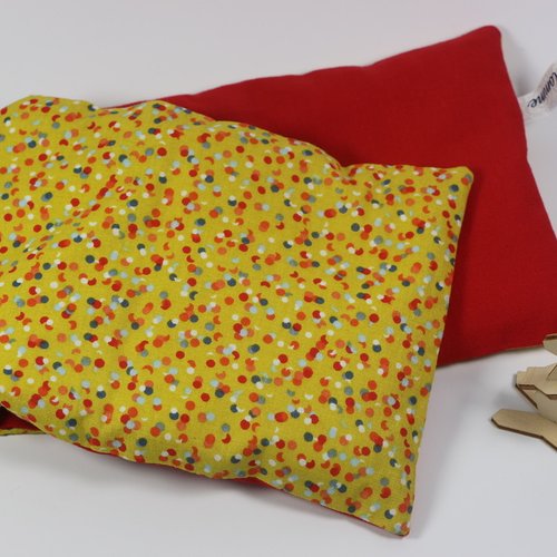Idee cadeau! bouillotte sèche "confettis jaune".