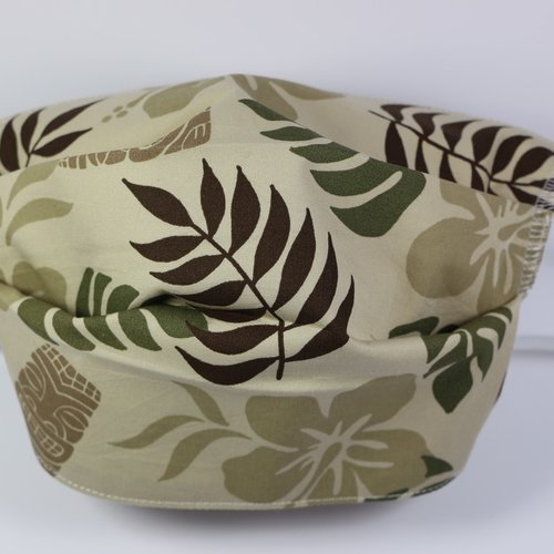 Masque barrière homme feuillage et ibiscus"