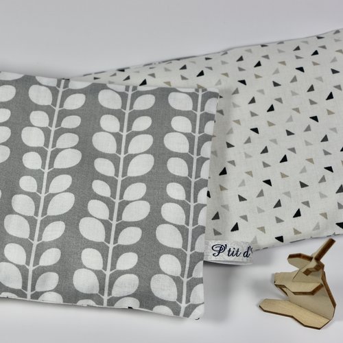 Idee cadeau! bouillotte sèche "nordique, gris et blanc".
