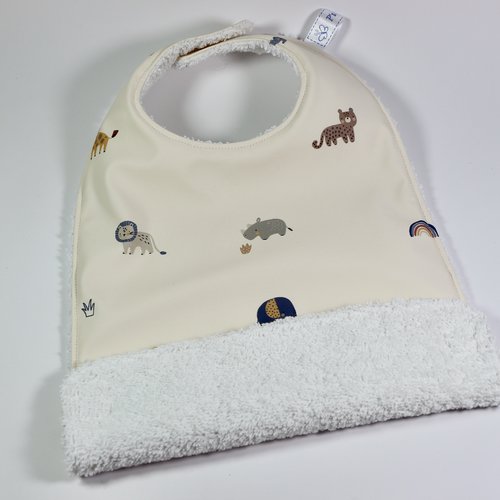 Bavoir à poche "animaux"