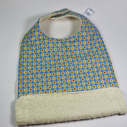 Bavoir à poche "petites fleurs rondes"