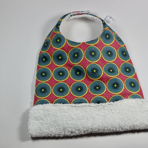 Bavoir à poche "motif africain rose"