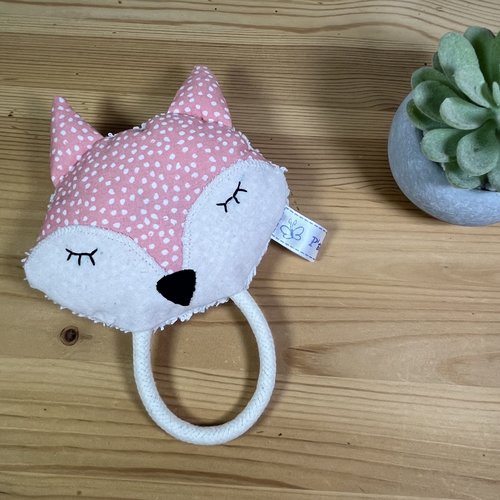 Hochet " renard rose clair".