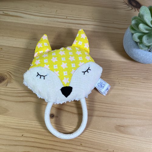 Hochet " renard jaune citron".