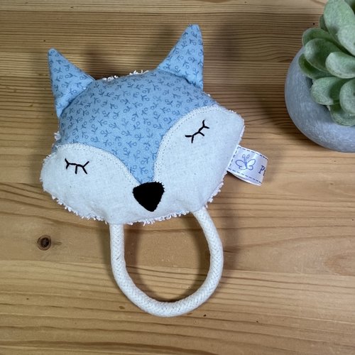 Hochet " renard bleu ciel".