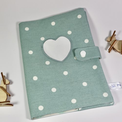 Protège carnet de santé "pois bleu"