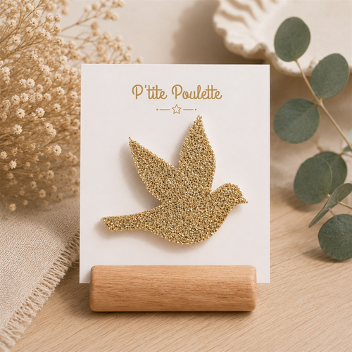 Broche pailletée hirondelle– bijou fantaisie - création artisanale française