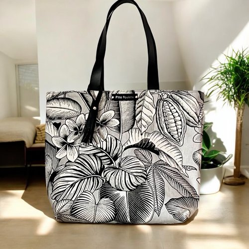 Sac cabas fleuri : sidonie - création artisanale française