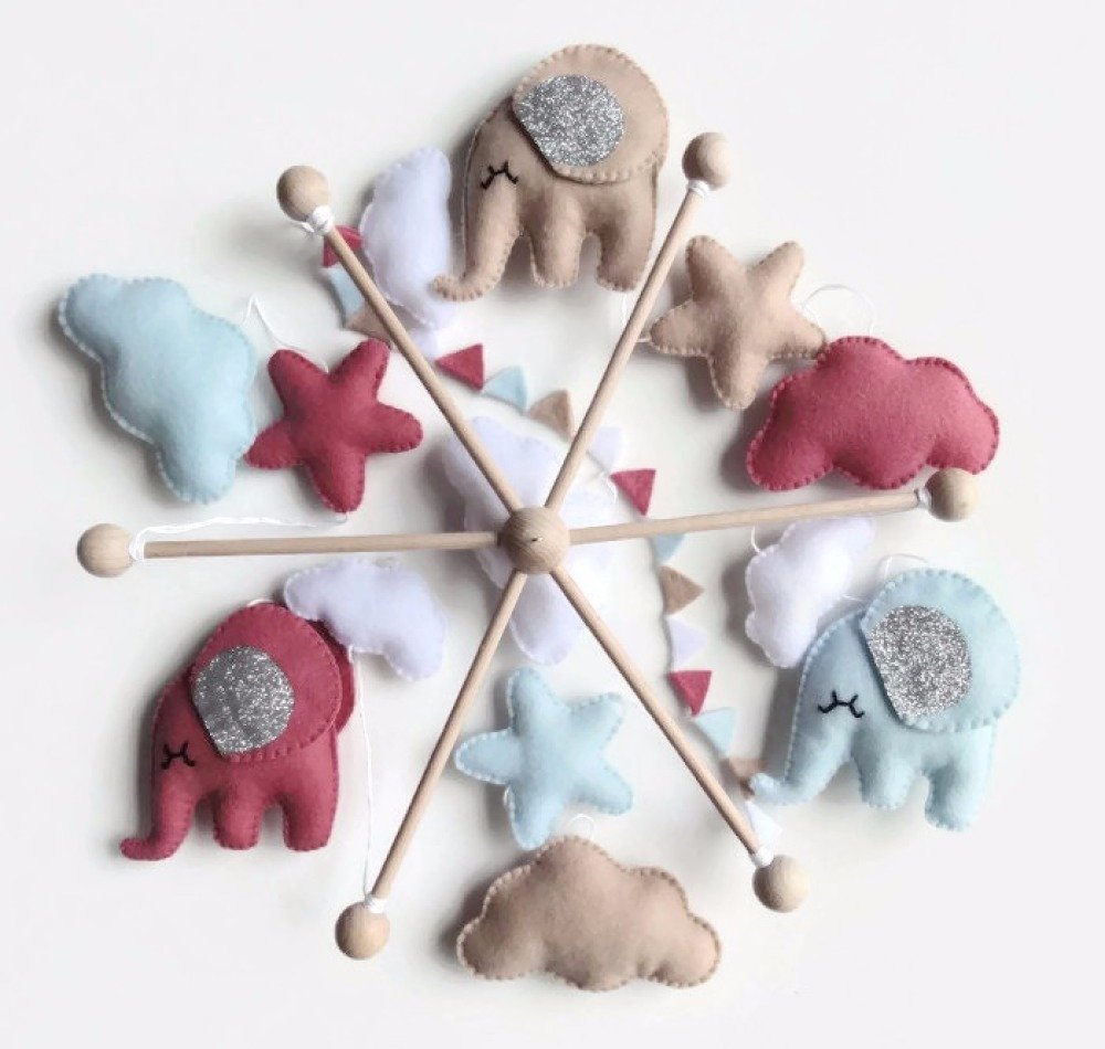 Mobile Bebe Decoration Chambre D Enfant Suspension Bebe Mobile Avec Elephants Nuage Etoile Mobile Decoratif Un Grand Marche