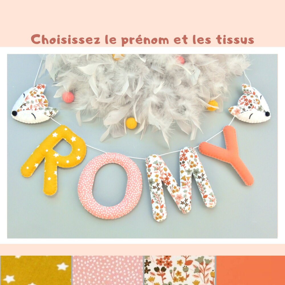 Cadeau naissance personnalisé bébé fille avec prénom, cadeau naissance,  cadeau bébé, petites fleurs roses liberty -  France
