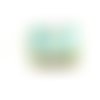 Pochette bandoulière tons vert et bleu, motif bohème