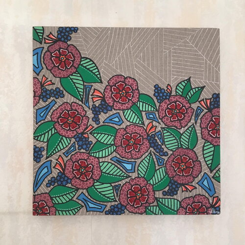 Mignonne, allons voir si la rose ....  peinture sur toile